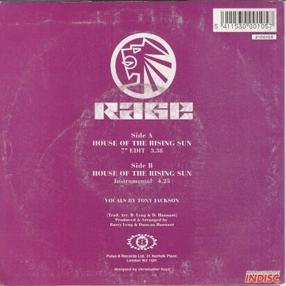Rage - House Of The Rising Sun + (Instrumental) (Vinylsingle)
