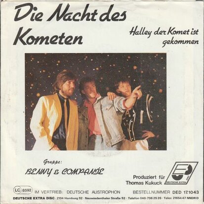 Benny & Companie - Die Nacht Des Kometen + Halley - Der Komet Ist Gekommen (Vinylsingle)