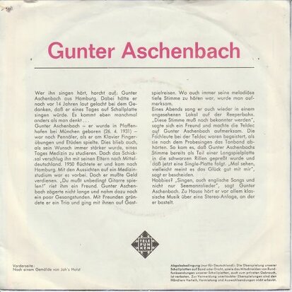 Gunter Aschenbach - Ich Hab'Das Meer + Es Rauscht Das Meer (Vinylsingle)