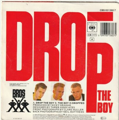 Bros - Drop the boy +The boy is dropped (Vinylsingle)