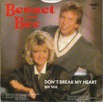 Bennet & Bee - Don't break my heart + Bee Side (Vinylsingle)