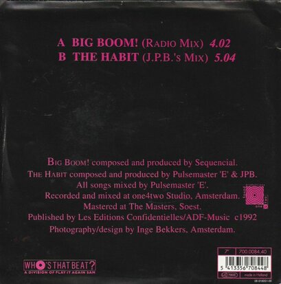 Sequencial - Big boom! + The Habit (Vinylsingle)