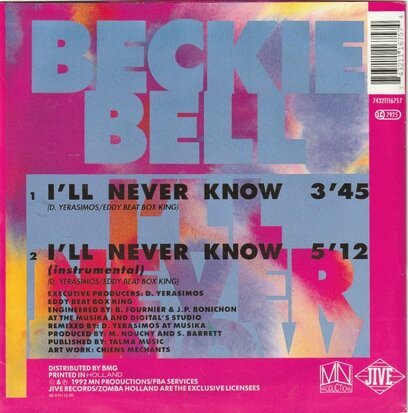 Beckie Bell - I'll Never Know + (Instrumental) (Vinylsingle)