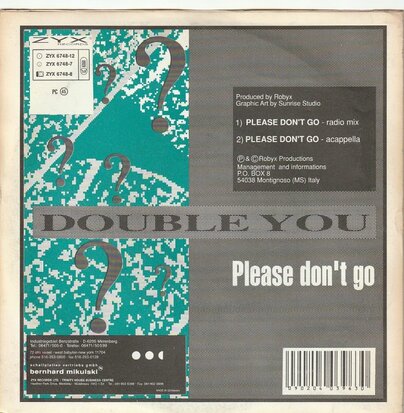 Double You - Please don't go + (acapella) (Vinylsingle)