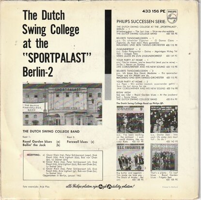 Dutch Swing College Band - At the Sportpalast Berlin 1 (Vinylsingle)