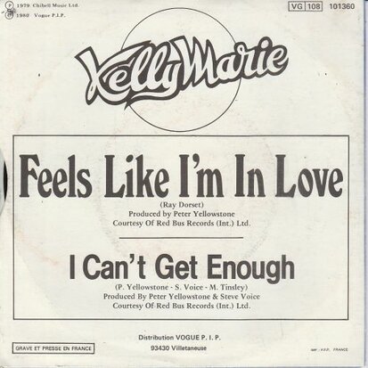 Kelly Marie - Feels like I'm in love + I can't get enough (Vinylsingle)