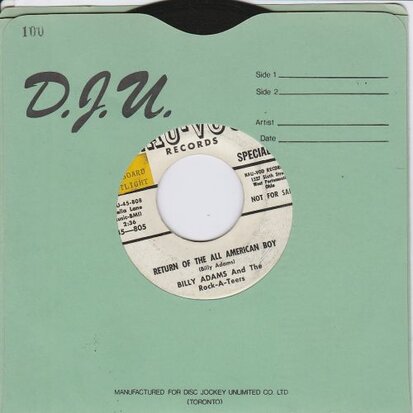 Billy Adams - Return Of The All American Boy + That?s My Baby (Vinylsingle)