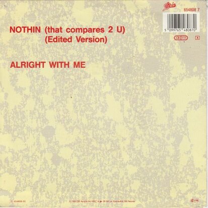 Jacksons - Nothing (That compares 2 U) + Allright with me (Vinylsingle)