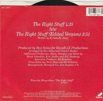 Vanessa Williams - The right stuff + (edited version) (Vinylsingle)