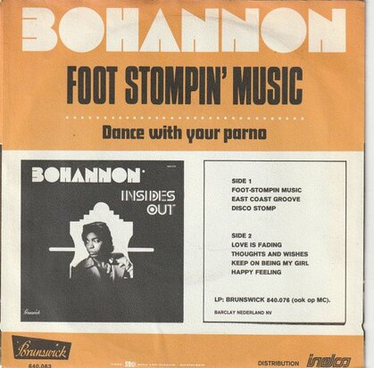 Bohannon - Foot stompin' music + Dance with your parno (Vinylsingle)