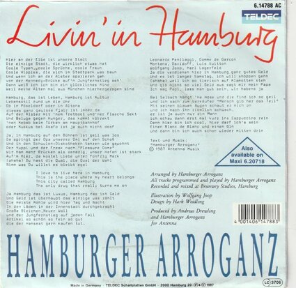 Hamburger Arroganz - Livin' In Hamburg + (Instrumental) (Vinylsingle)