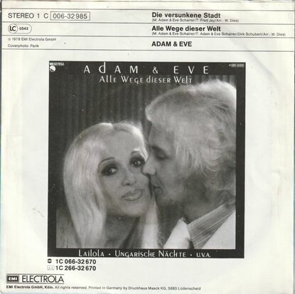 Adam & Eva - Die versunkene stadt + Alle wegen dieser welt (Vinylsingle)