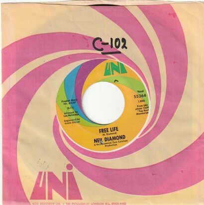 Neil Diamond - He ain't heavy, he's my brother + Free life (Vinylsingle)