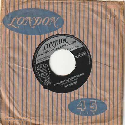 Roy Orbison - Crawling Back + If You Can't Say Something Nice (Vinylsingle)