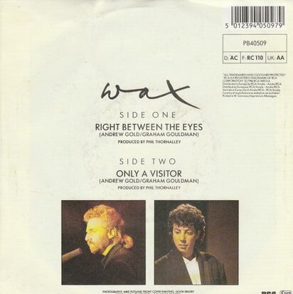 WAX - Right between the eyes + Only visitor (Vinylsingle)