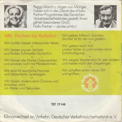 Peggy March - Hallo Partner - Danke Schon + (Englisch version) (Vinylsingle)