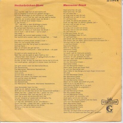 Joy Fleming - Neckarbrcken-Blues + Mannemer Dreck (Vinylsingle)