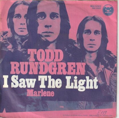 Todd Rundgren - I saw the light + Marlene (Vinylsingle)