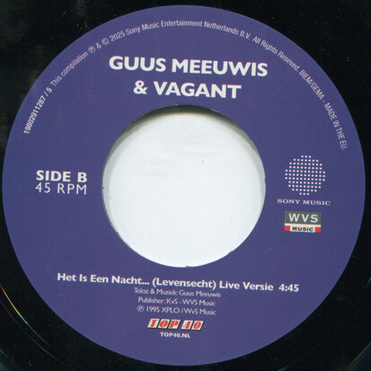 Guus Meeuwis & Vagant - Het Is Een Nacht (levensecht ) + (live) (Vinylsingle)