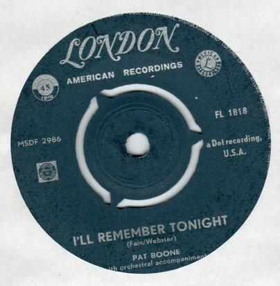 Pat Boone - I'll remember tonight + Mardi Gras March (Vinylsingle)