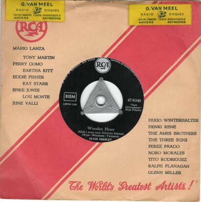Elvis Presley - Wooden heart + Tonight's all right for love (Vinylsingle)