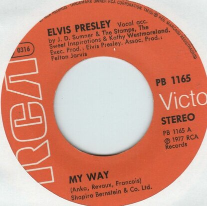 Elvis Presley - My way + America (Vinylsingle)