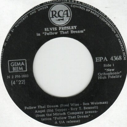 Elvis Presley - Follow that dream (EP) (Vinylsingle)