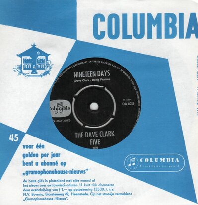 Dave Clark Five - Nineteen Days + I Need Love (Vinylsingle)