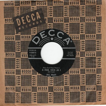 Bill Haley - A fool as I + Where did you go last night (Vinylsingle)