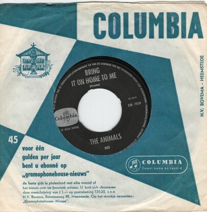 Animals - Bring it on home to me + For miss Caulker (Vinylsingle)