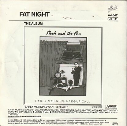 Flash & the Pan - Midnight man + Fat night (Vinylsingle)