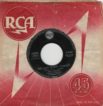 Tokens - The Lion sleeps tonight + Dry your eyes (Vinylsingle)