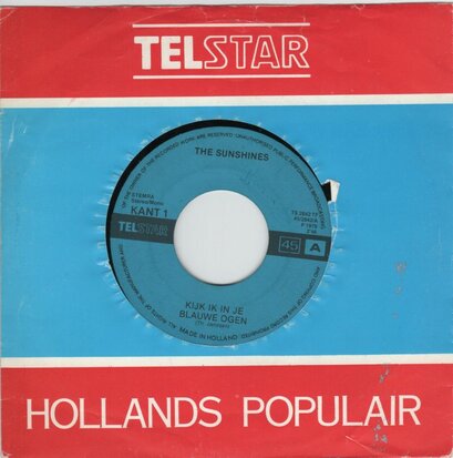 Sunshines - Kijk ik in je blauwe ogen + Wacht op mij (Vinylsingle)