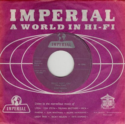Ricky Nelson - Hello Mary Lou + Travelin' man (Vinylsingle)