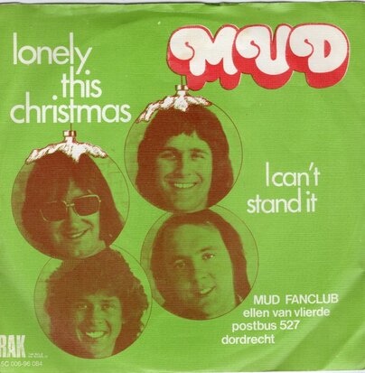 Mud - Lonely this christmas + I can't stand it (Vinylsingle)