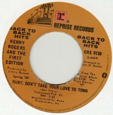 Kenny Rogers - Ruby don't take your love to town + Reuben James (Vinylsingle)