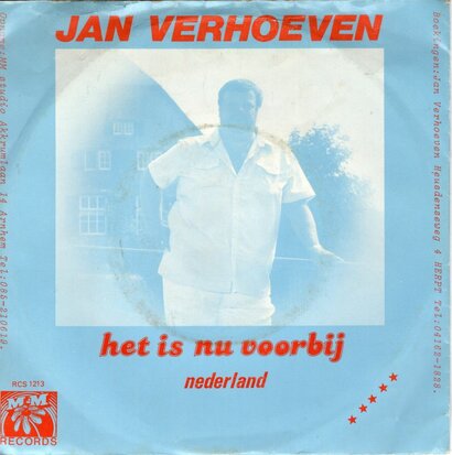Jan Verhoeven - Het Is Nu Voorbij + Nederland (Vinylsingle)