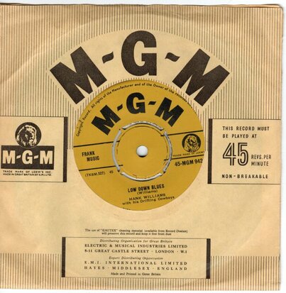 Hank Williams - Low Down Blues + My Sweet Love Ain't Around (Vinylsingle)