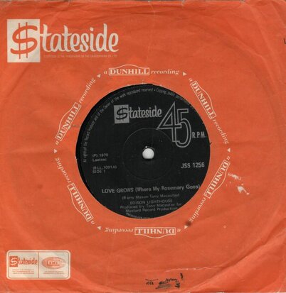Edison Lighthouse - Love grows + Every lonely day (Vinylsingle)