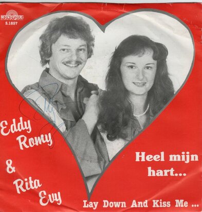 Eddy Romy & Rita Evy - Heel Mijn Hart + Lay Down And Kiss Me (Vinylsingle)
