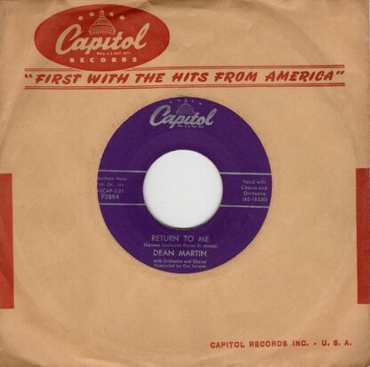 Dean Martin - Return to me + Forgetting you (Vinylsingle)