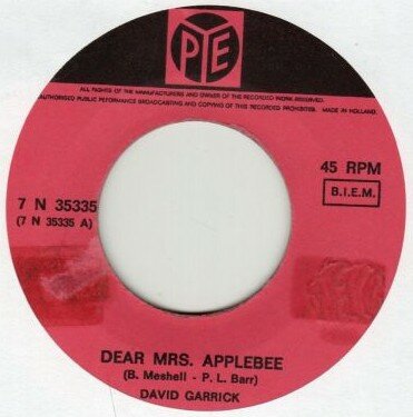 David Garrick - Dear mrs. Applebee + You're what I'm living for (Vinylsingle)
