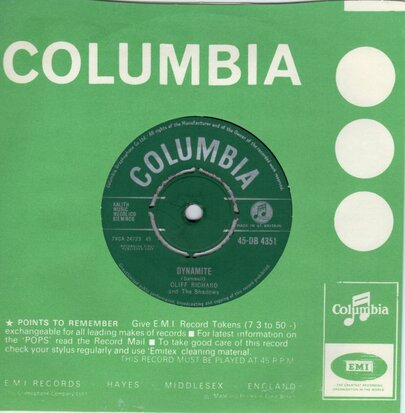 Cliff Richard - Dynamite + Travellin' light (Vinylsingle)