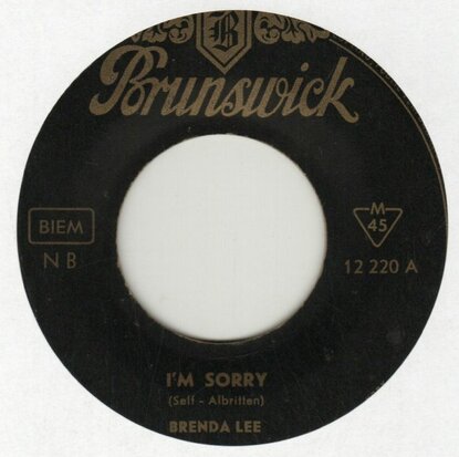 Brenda Lee - I'm sorry + That's all you gotta do (Vinylsingle)