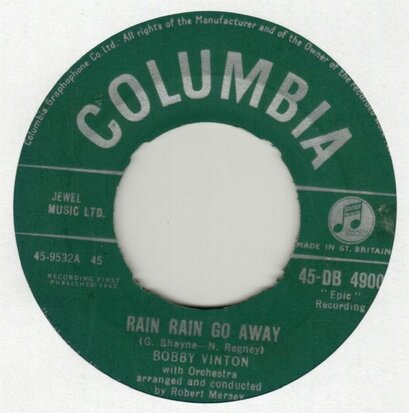 Bobby Vinton - Rain rain go away + Over and over (Vinylsingle)