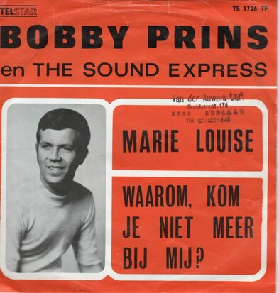 Bobby Prins - Marie Louise + Waarom kom je niet meer bij mij (Vinylsingle)