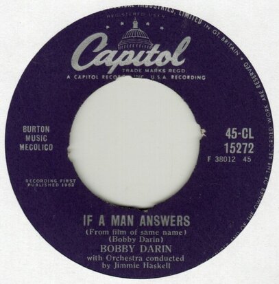 Bobby Darin - If a man answers + A true true love (Vinylsingle)
