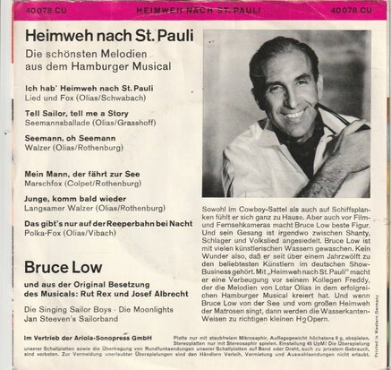 Bruce Low - Heimweh Nach St. Pauli (Vinylsingle)