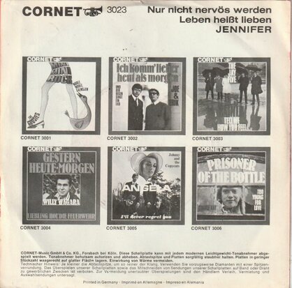 Jennifer - Nur Nicht Nervos Werden +Leben Heist Lieben (Vinylsingle)