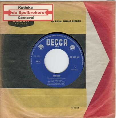 Spelbrekers - Katinka + Carnaval (Vinylsingle)